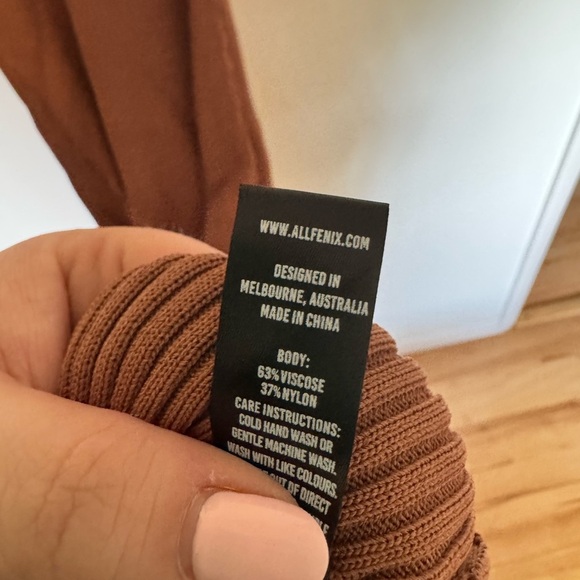 NEW All Fenix Ribbed Maxi Dress Mocha Brown Fitted Bodycon Anthro Size XL NWT - Picture 6 of 7